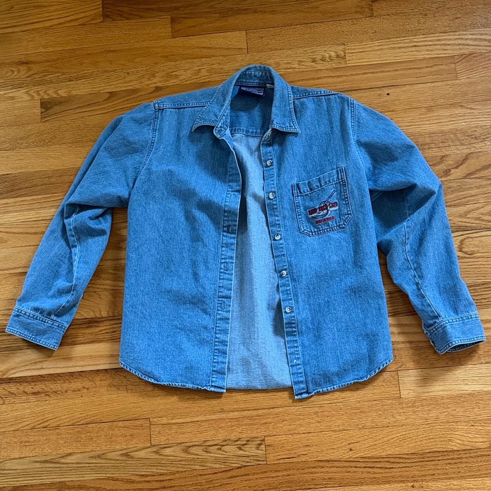 Hard Rock Cafe Blue Denim Shirt with Embroidered Pocket